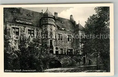 AK / Ansichtskarte Alzey Schloss Innenhof Alzey