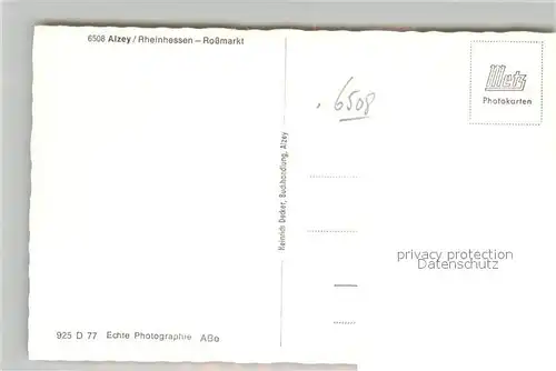 AK / Ansichtskarte Alzey Rossmarkt Fachwerkhaeuser Altstadt Alzey