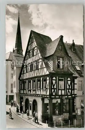 AK / Ansichtskarte Alzey Deutsches Haus Fachwerkhaus Voelkerbrunnen Alzey