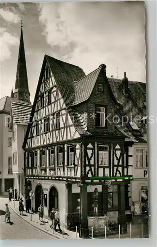 AK / Ansichtskarte Alzey Deutsches Haus Voelkerbrunnen Fachwerkhaus am Fischmarkt Alzey