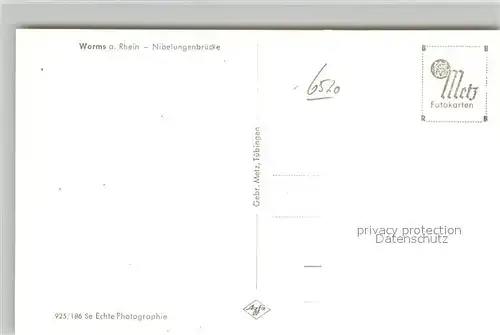 AK / Ansichtskarte Worms_Rhein Nibelungenbruecke Binnenschiffahrt Worms Rhein