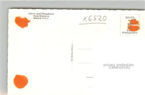 AK / Ansichtskarte Worms_Rhein Altersheim Pflegeheim Haus Emmaus Eingangshalle Worms Rhein