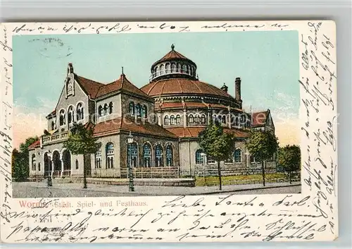 AK / Ansichtskarte Worms_Rhein Staedtisches Spiel  und Festhaus Worms Rhein