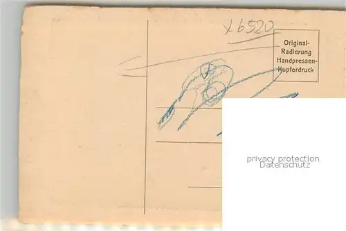 AK / Ansichtskarte Worms_Rhein Dom Westchor Zeichnung Kuenstlerkarte Original Radierung Handpressen Kupferdruck Worms Rhein