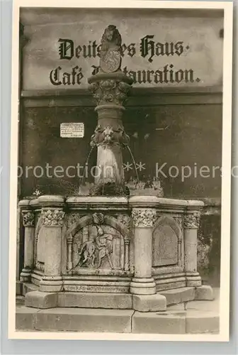 AK / Ansichtskarte Alzey Voelkerbrunnen Deutsches Haus Cafe Restauration Alzey