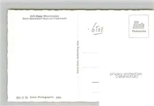 AK / Ansichtskarte Alzey Deutsches Haus am Fischmarkt Voelkerbrunnen Alzey