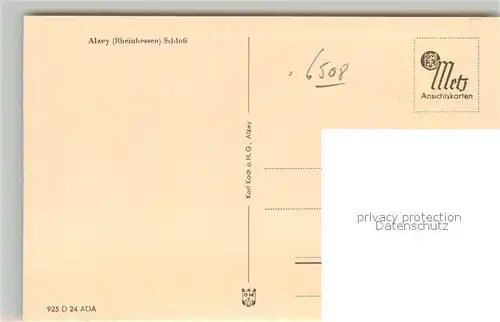 AK / Ansichtskarte Alzey Schloss Alzey