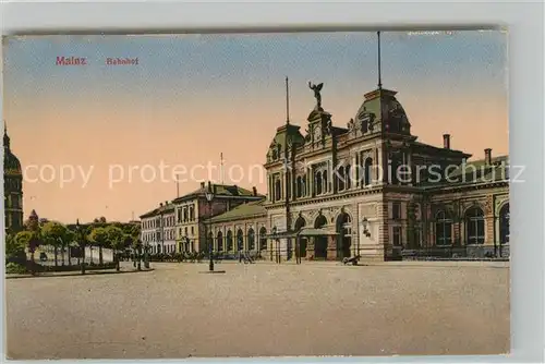 AK / Ansichtskarte Mainz_Rhein Bahnhof Mainz Rhein