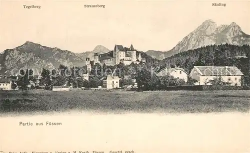 AK / Ansichtskarte Fuessen_Allgaeu mit Tegelberg Straussberg Saeuling Fuessen Allgaeu