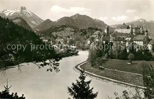 AK / Ansichtskarte Fuessen_Allgaeu Hohes Schloss St Mang Franziskanerkloster und Breitenberg Fuessen Allgaeu