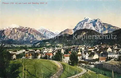 AK / Ansichtskarte Fuessen_Allgaeu mit Saeuling Fuessen Allgaeu