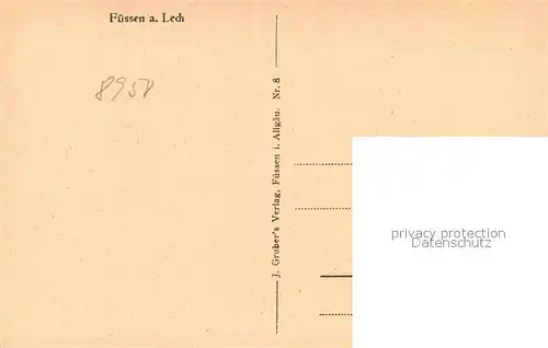 AK / Ansichtskarte Fuessen_Allgaeu Lechpartie mit Hohem Schloss Fuessen Allgaeu