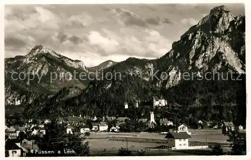 AK / Ansichtskarte Fuessen_Allgaeu mit Saeuling und Schloss Fuessen Allgaeu