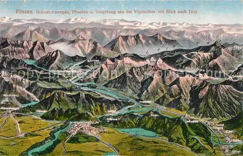 AK / Ansichtskarte Fuessen_Allgaeu Hohenschwangau Pfronten und Umgebung Fuessen Allgaeu