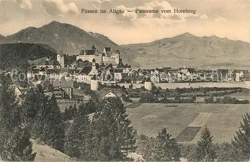 AK / Ansichtskarte Fuessen_Allgaeu Panorama vom Hornberg mit Schloss Fuessen Allgaeu