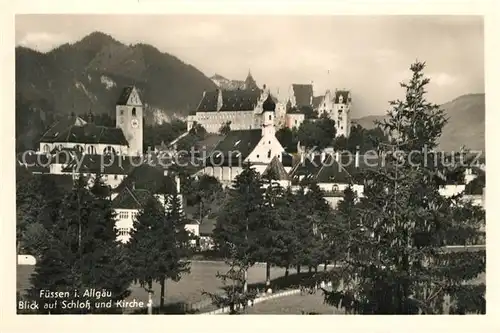 AK / Ansichtskarte Fuessen_Allgaeu Schloss und Kirche Fuessen Allgaeu