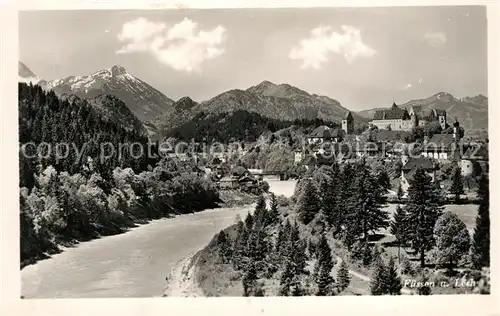 AK / Ansichtskarte Fuessen_Allgaeu Panorama mit Schloss Fuessen Allgaeu