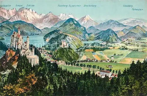 AK / Ansichtskarte Fuessen_Allgaeu Schloss Neuschwanstein Fuessen Allgaeu