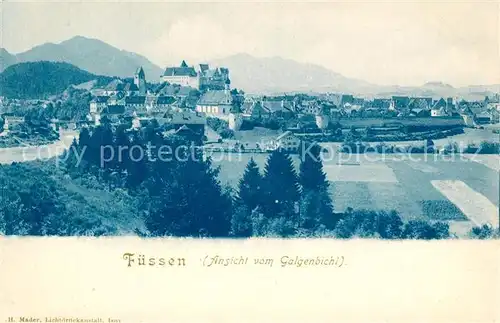 AK / Ansichtskarte Fuessen_Allgaeu Panorama mit Kirche und Schloss Fuessen Allgaeu