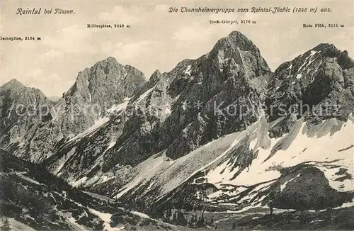 AK / Ansichtskarte Fuessen_Allgaeu Rheintal Thannheimergruppe Koellespitze Hock Gimpel Rote Flueh Fuessen Allgaeu