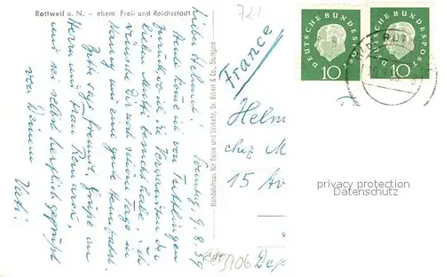 AK / Ansichtskarte Rottweil_Neckar Stadtansicht Rottweil Neckar