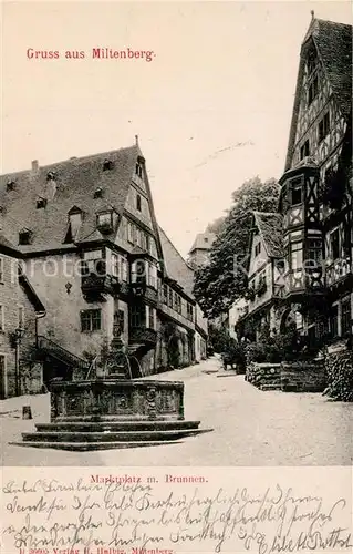 AK / Ansichtskarte Miltenberg_Main Marktplatz mit Brunnen Miltenberg Main