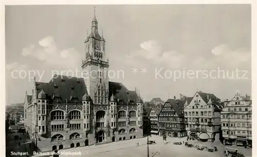 AK / Ansichtskarte Stuttgart Rathaus und Marktplatz Stuttgart