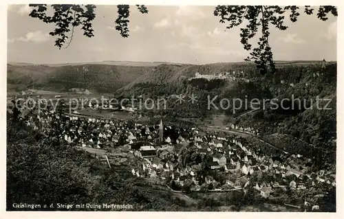 AK / Ansichtskarte Geislingen_Steige mit Ruine Helfenstein Geislingen_Steige