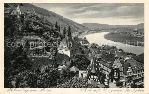 AK / Ansichtskarte Miltenberg_Main mit Burg und Marktplatz Miltenberg Main