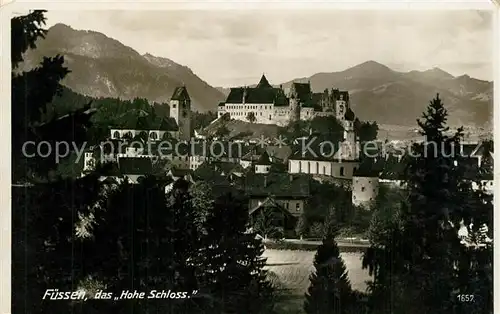AK / Ansichtskarte Fuessen_Allgaeu Hohes Schloss Fuessen Allgaeu