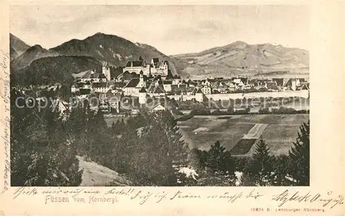 AK / Ansichtskarte Fuessen_Allgaeu Panorama mit Schloss Fuessen Allgaeu