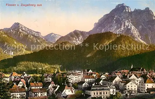 AK / Ansichtskarte Fuessen_Allgaeu Blick vom Ziegelberg Fuessen Allgaeu