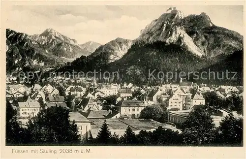 AK / Ansichtskarte Fuessen_Allgaeu mit Saeuling Fuessen Allgaeu