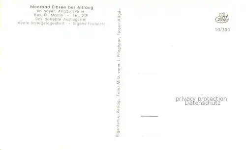 AK / Ansichtskarte Aitrang Partie am Elbsee Aitrang