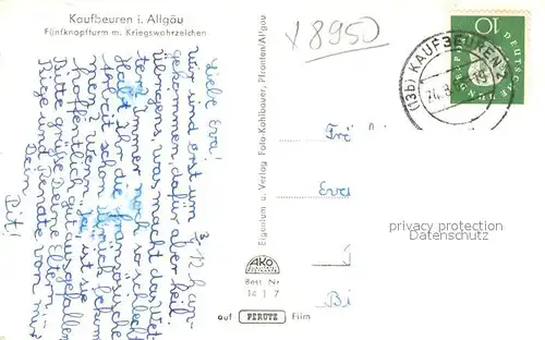 AK / Ansichtskarte Kaufbeuren Fuenfknopfturm Kaufbeuren