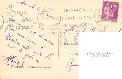 AK / Ansichtskarte Chamonix Village des Bossons Chamonix