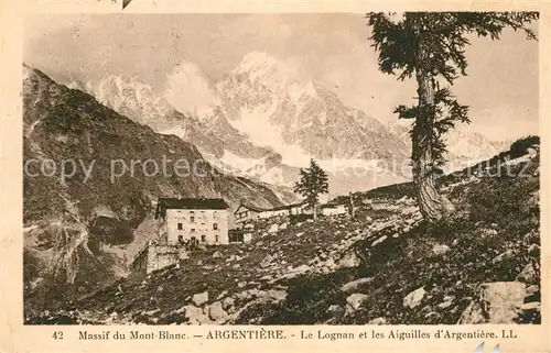 AK / Ansichtskarte Argentiere_Haute Savoie Massif du Mont Blanc Le Lognan et les Aiguilles Argentiere Haute Savoie