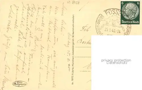 AK / Ansichtskarte Fuessen_Allgaeu mit Saeuling und Schloss Fuessen Allgaeu