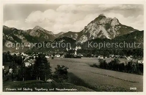 AK / Ansichtskarte Fuessen_Allgaeu mit Saeuling Tegelberg und Neuschwanstein Fuessen Allgaeu
