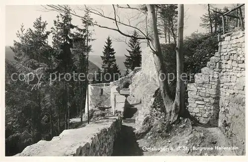AK / Ansichtskarte Geislingen_Steige Burgruine Helfenstein Geislingen_Steige