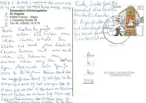 AK / Ansichtskarte Fuessen_Allgaeu Schwestern Erholungsheim St Virginia Fuessen Allgaeu