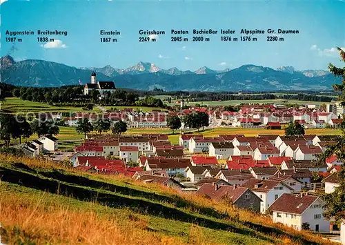 AK / Ansichtskarte Marktoberdorf Panorama mit Kirche Marktoberdorf