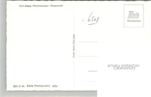AK / Ansichtskarte Alzey Rossmarkt Altstadt Kirche Alzey