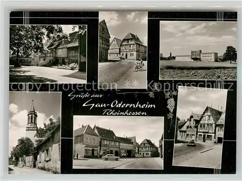 AK / Ansichtskarte Gau Odernheim Teilansichten Fachwerkhaeuser Kirche Schule Bromsilber Gau Odernheim