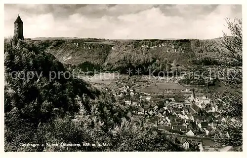 AK / Ansichtskarte Geislingen_Steige Panorama Schwaebische Alb mit oedenturm Geislingen_Steige