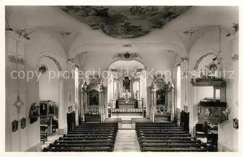 AK / Ansichtskarte Donzdorf Inneres der Kirche Kanzel Altar Fresken Donzdorf