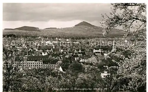 AK / Ansichtskarte Goeppingen Stadtpanorama mit Blick zum Hohenstaufen Baumbluete Goeppingen