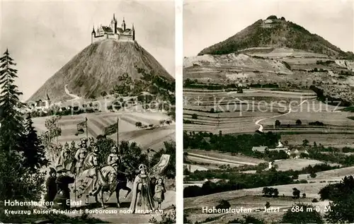 AK / Ansichtskarte Goeppingen Burg Hohenstaufen Einst und Jetzt Bromsilber Goeppingen