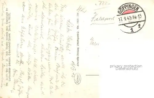 AK / Ansichtskarte Goeppingen Hohenstaufen Fliegeraufnahme Feldpost Goeppingen