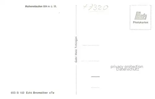 AK / Ansichtskarte Hohenstaufen Gedaechtnistafel Zum Gedaechtnis des Staufischen Kaisergeschlechtes Bromsilber Hohenstaufen